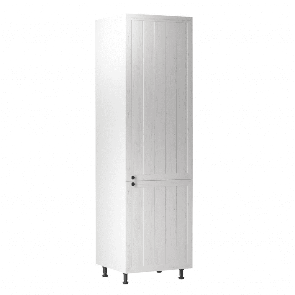 KONDELA Skrinka na vstavanú chladničku D60ZL, pravá, biela / sosna Andersen, PROVANCE